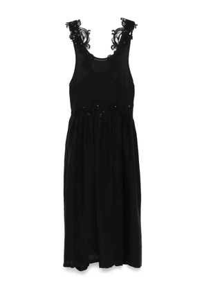 MAURIZIO MYKONOS embroidered midi dress - Black