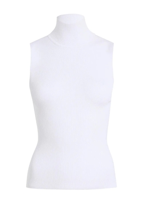 KHAITE ribbed roll-neck benita top - White