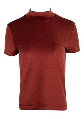 Gabriela Hearst mock-neck short-sleeve top - Red