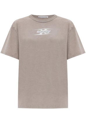 Alexander Wang blade-logo cotton T-shirt - Neutrals