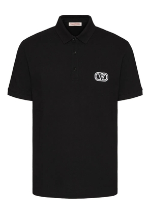Valentino Garavani VLogo Signature-patch polo shirt - Black