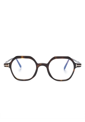 TOM FORD Eyewear FT5900B hexagonal-frame glasses - Brown
