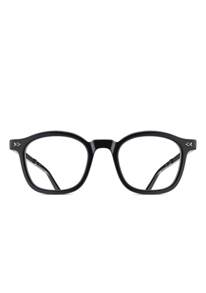 Matsuda temple-embellished round-lens glasses - Black
