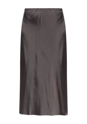 MUNTHE satin-finish midi skirt - Grey