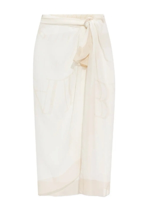 Balmain logo-print sarong - Neutrals