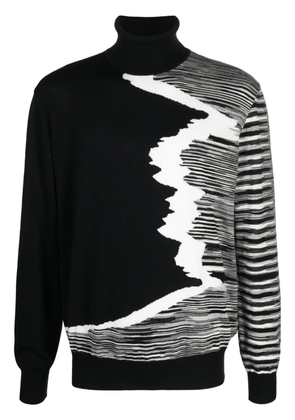 Missoni stripe-pattern roll-neck jumper - Black