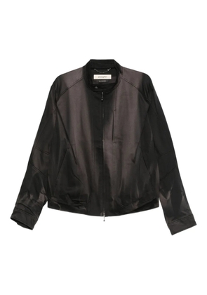 JiyongKim zip-front stand-collar jacket - Black