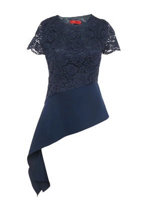 Carolina Herrera Vintage lace asymmetrical top - Blue