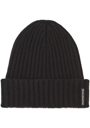 Alexander Wang logo-tag beanie hat - Black