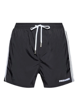 DSQUARED2 side-stripes embroidered-logo swim shorts - Black