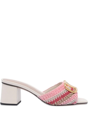 Valentino Garavani 60mm VLogo crochet sandals - Pink