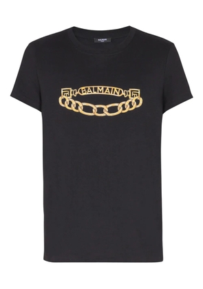 Balmain Chaînes-print T-shirt - Black