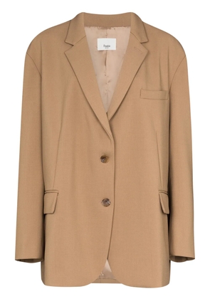 The Frankie Shop Bea single-breasted boxy blazer - Brown