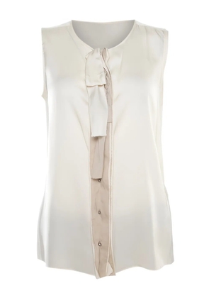 Elie Tahari bow-detail stretch-silk blouse - Neutrals