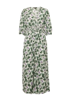 Maje floral-print midi dress - White