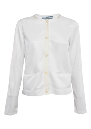 Prada Pre-Owned button-up elbow-patch blouse - White