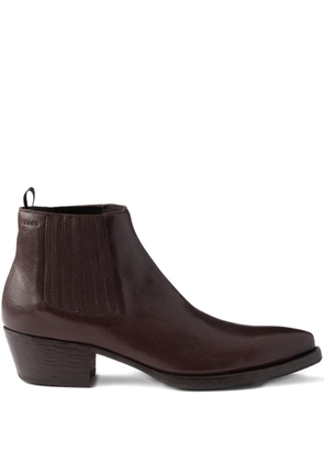 Prada 55mm gusset-detail leather Chelsea boots - Brown