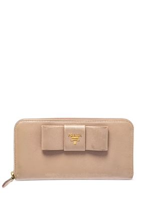 Prada Pre-Owned 2024 Bow Leather Wallet - Neutrals