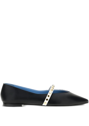 Alexander McQueen pointed-toe studded flat pumps - Black