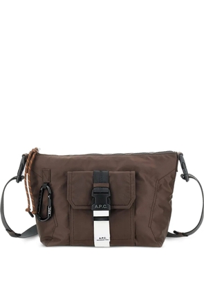 A.P.C. front pocket carabiner shoulder bag - Brown