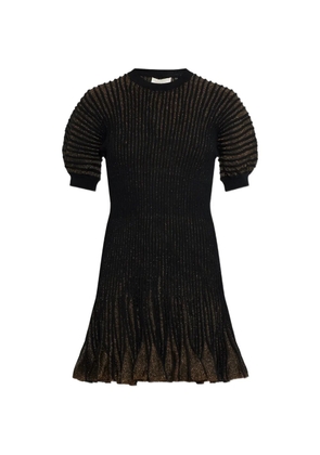 Ulla Johnson Talie puffed-sleeve striped mini dress - Black