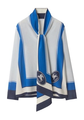 Burberry EDK stamp-box silk shirt - White