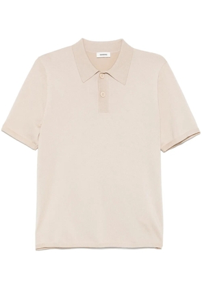 SANDRO short-sleeve knitted polo shirt - Neutrals