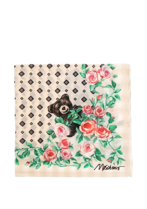 Moschino floral-print silk scarf - Neutrals
