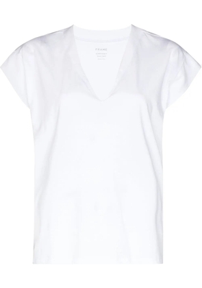 FRAME short-sleeved V-neck T-shirt - White