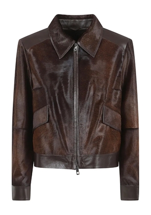 Desa 1972 zip-fastening leather jacket - Brown