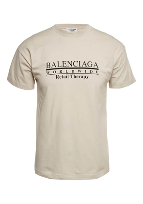 Balenciaga Pre-Owned 2021 logo-print T-shirt - Neutrals