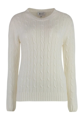 THE (Alphabet) cable-knit sweater - White
