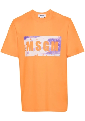 MSGM logo-print cotton T-shirt - Orange