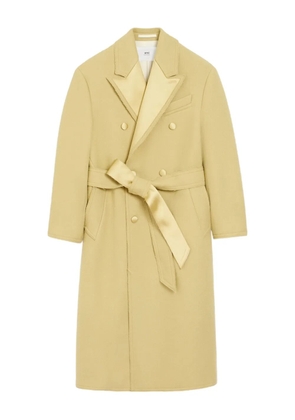 AMI Paris double-breasted wool long coat - Green