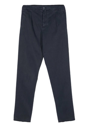 Kiton logo-patch chinos - Blue