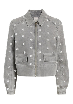 Cinq A Sept Harriet studded denim jacket - Grey
