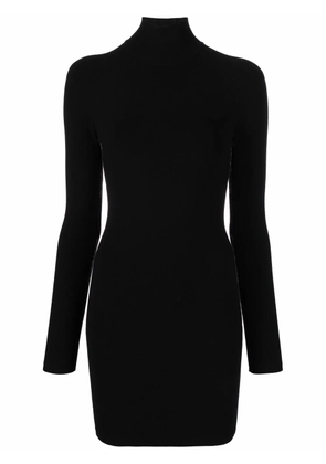 Alexander Wang intarsia-knit logo long-sleeve dress - Black