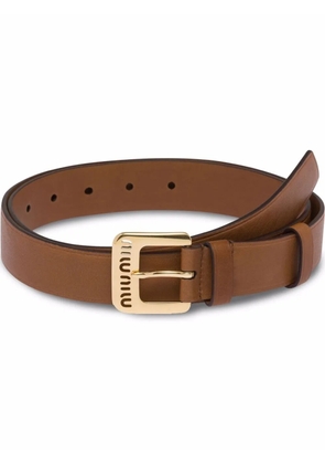 Miu Miu cut-out logo leather belt - Brown