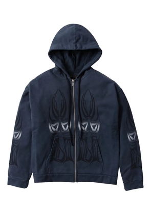 Who Decides War graphic zip hoodie - Blue