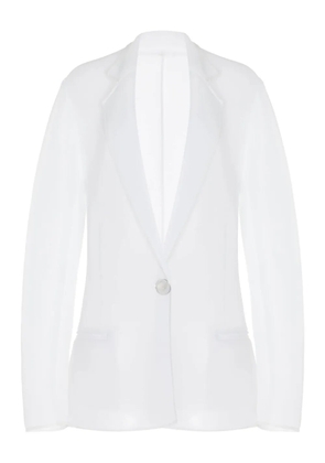 Brandon Maxwell Pearl single-button sheer jacket - White