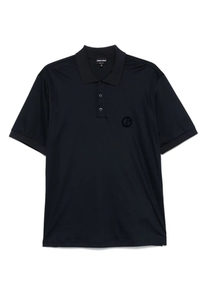 Giorgio Armani logo-embossed polo shirt - Blue