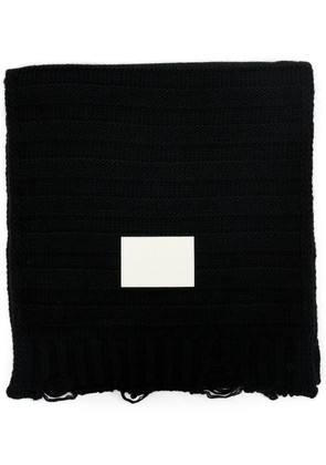 MM6 Maison Margiela knitted wool blend scarf - Black