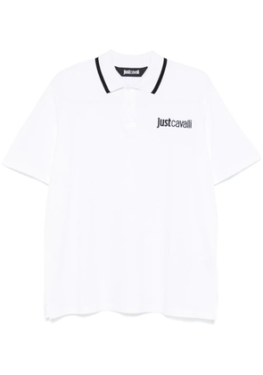 Just Cavalli logo-embroidered polo shirt - White