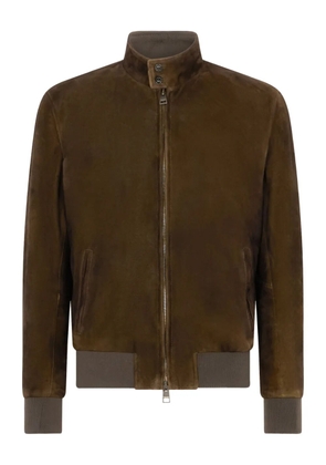 Boglioli zip-up suede bomber jacket - Brown
