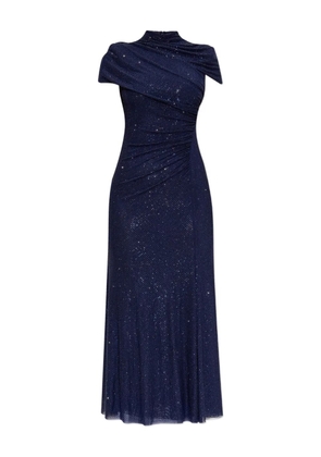 Self-Portrait embellished draped dress - Blue