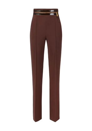 Elisabetta Franchi high-waistband zip trousers - Brown