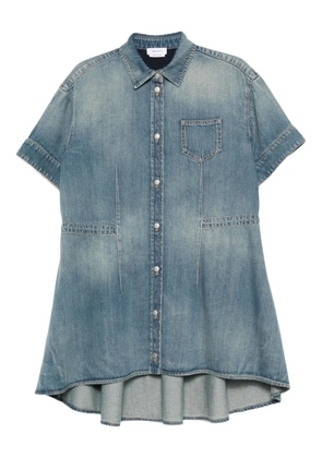 Alexander McQueen short-sleeved denim dress - Blue