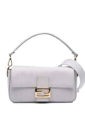 Fendi Pre-Owned 2010-2025 Medium Striped Canvas Baguette satchel - Grey
