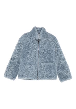 Simonetta Ravizza zip-front shearling jacket - Blue