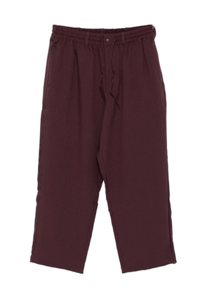 Y-3 drawstring-waist cotton trousers - Purple